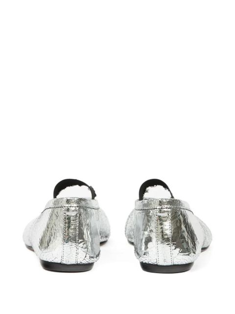 Maison Margiela Tabi leather ballet flats - Silver