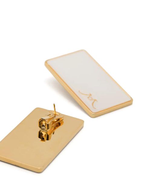 Rowen Rose rectangular earrings - Gold - zdjęcie produktu nr 2