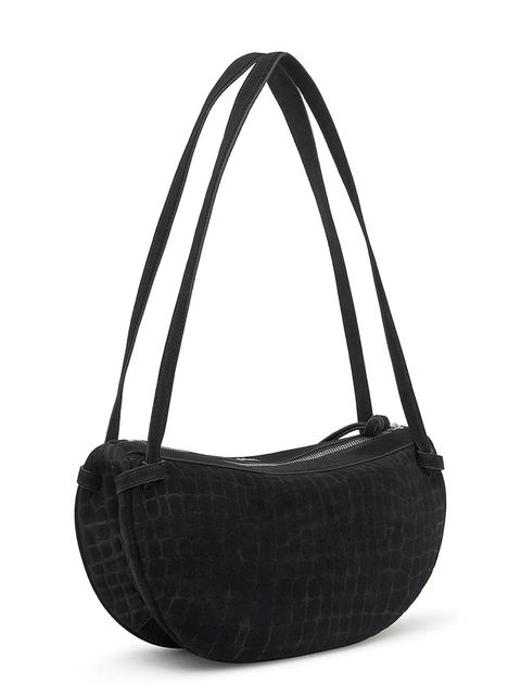 Tous torebka zamszowa Hombro Halfmoon kolor czarny 2002359051