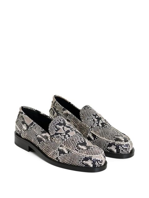 Essentiel Antwerp snake-effect loafers - Black
