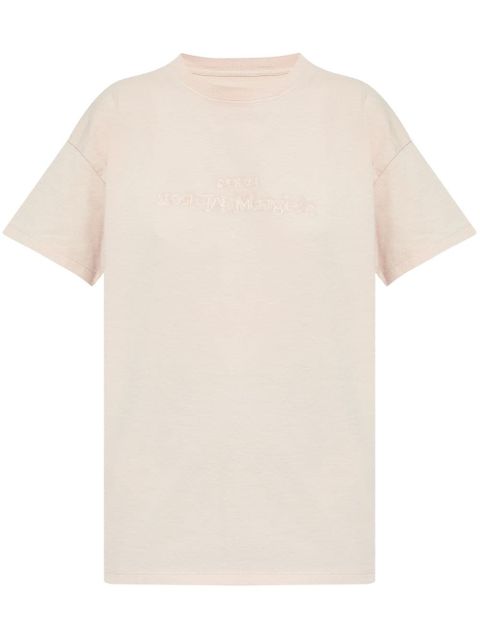 Maison Margiela logo-embroidered cotton t-shirt - Pink - zdjęcie produktu nr 1