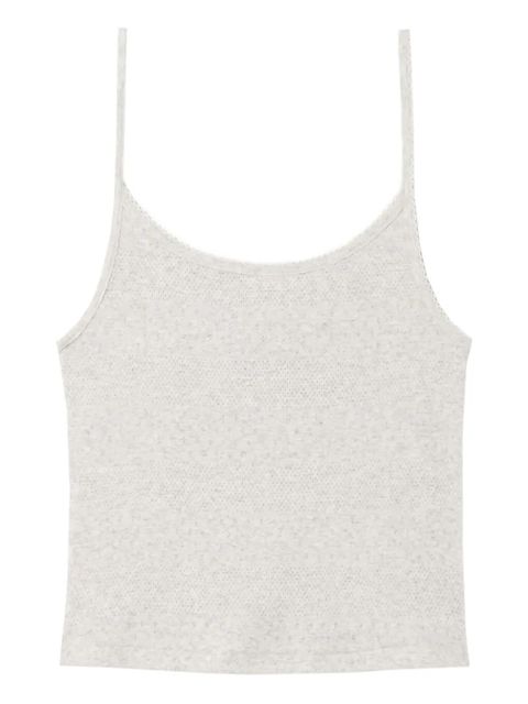 RE/DONE pointelle spaghetti-strap top - White - zdjęcie produktu nr 1