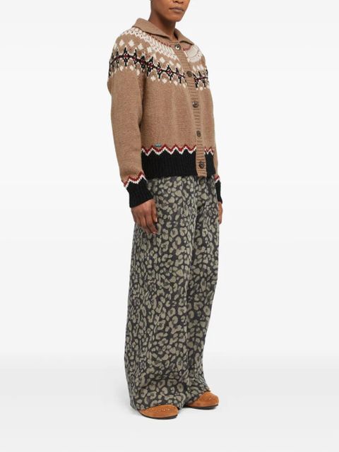 Alanui Sweet Winter fair-isle wool cardigan - Brown