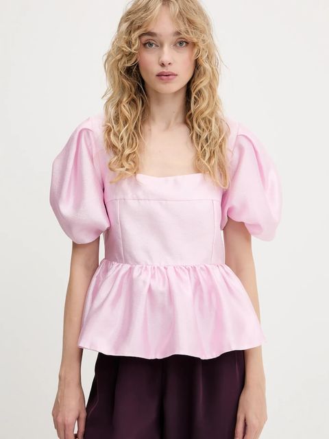 Stine Goya bluzka damska kolor różowy gładka SG-PF25-T073-2067 - zdjęcie produktu nr 1