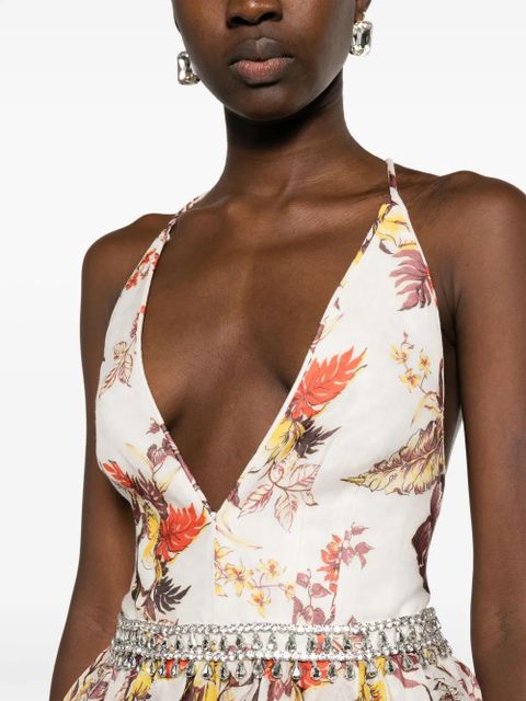ZIMMERMANN Matchmaker Tulip floral-print midi dress - Neutrals