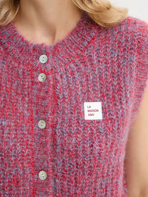 American Vintage kamizelka z dodatkiem wełny damski kolor różowy ciepły EAST19MM