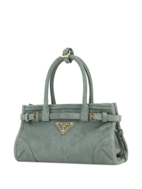 Prada mini Bonnie suede tote bag - Green