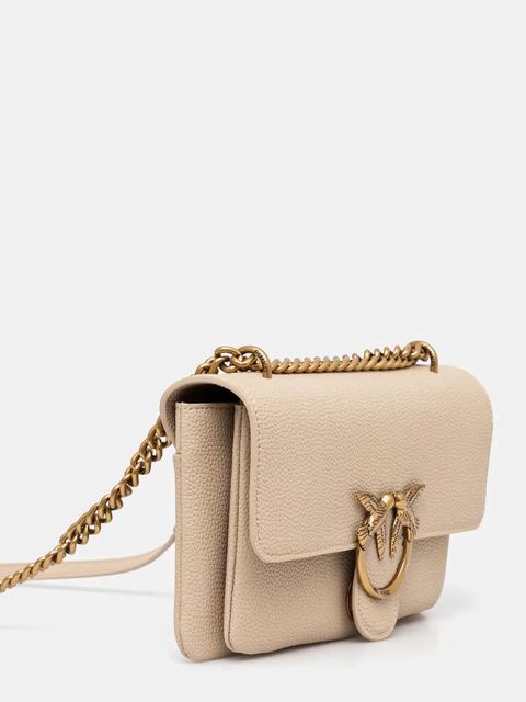 Pinko torebka skórzana kolor beżowy 104528 A29Q