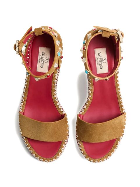 Valentino Garavani Rockstud wedge sandals - Neutrals