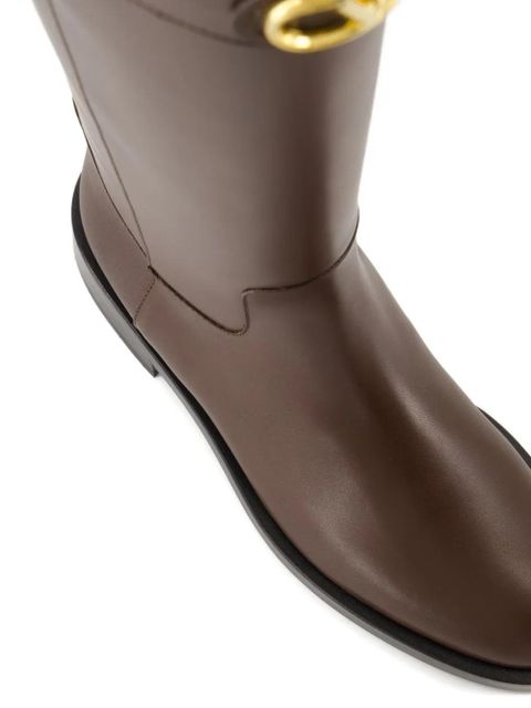 Valentino Garavani VLogo-buckle boots - Brown