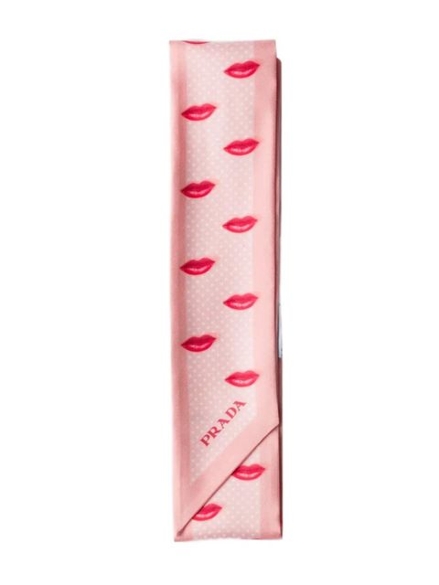 Prada lips-print scarf - Pink