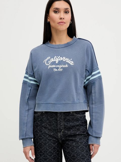 Guess Originals bluza bawełniana damska kolor niebieski z nadrukiem W5YQ24 K68I4 - zdjęcie produktu nr 1