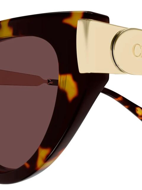 Chloé Eyewear cat-eye tortoiseshell-effect sunglasses - Brown