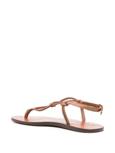 Manebi Canyon knotted leather thong sandals - Brown