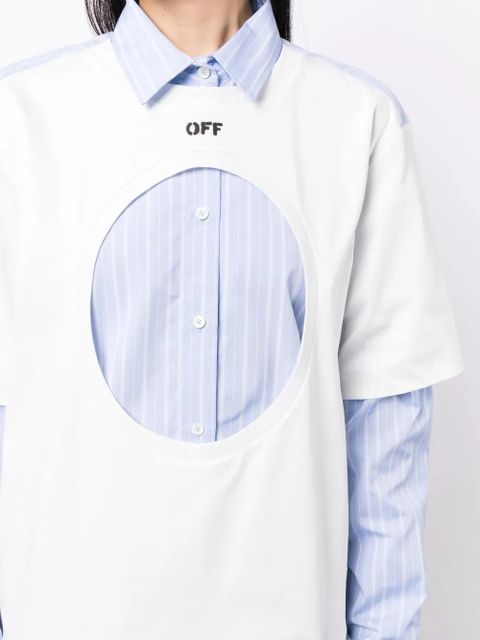 Off-White Meteor layered cotton shirt - Blue