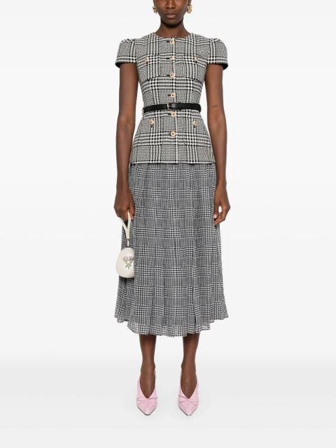 Self-Portrait Houndstooth midi dress - Black