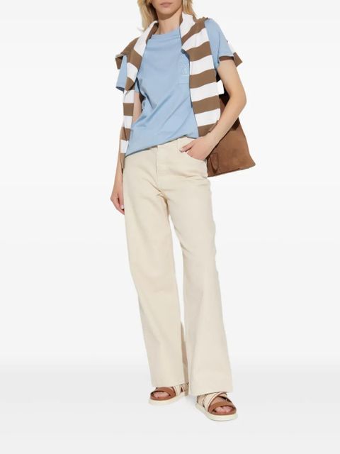 Max Mara logo-embroidered T-shirt - Blue - zdjęcie produktu nr 2