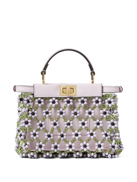 FENDI mini Peekaboo beaded tote bag - Purple - zdjęcie produktu nr 2