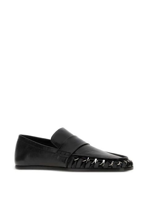 Jil Sander Nikki chain-trimmed leather loafers - Black