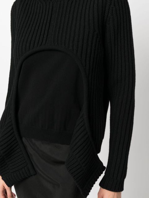 Off-White layered ribbed-knit jumper - Black
