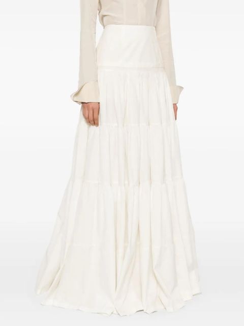 MM6 Maison Margiela tiered midi skirt - White