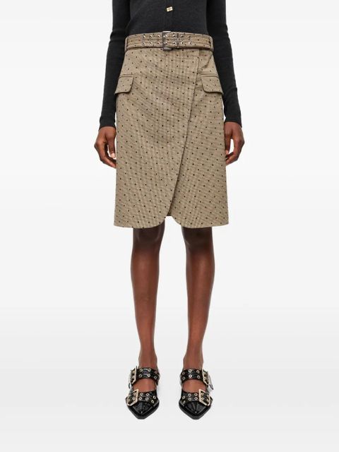 GANNI polka dot-print skirt - Neutrals