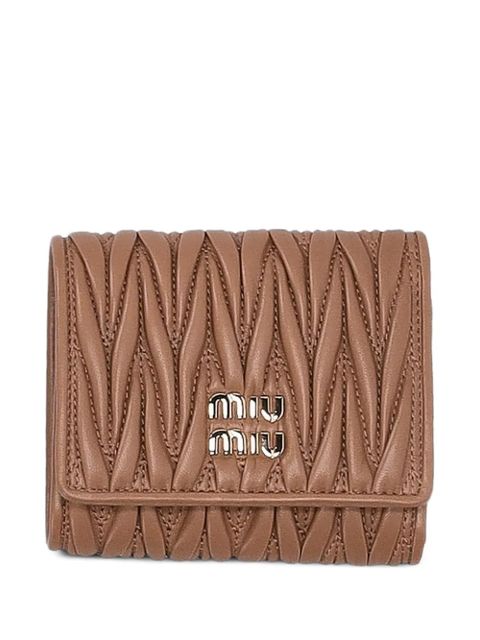 Miu Miu logo-lettering wallet - Brown - zdjęcie produktu nr 1