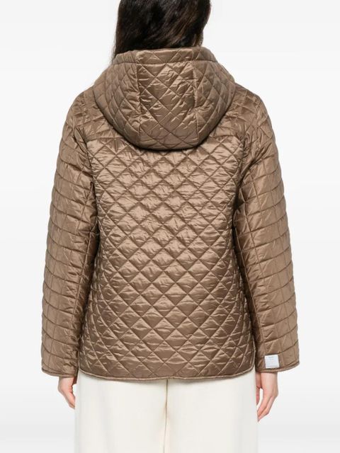 Max Mara quilted-design zip-up jacket - White
