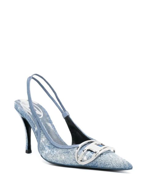 Diesel D-Venus 80mm denim slingback pumps - Blue - zdjęcie produktu nr 2
