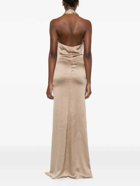 Blumarine draped halterneck dress - Neutrals