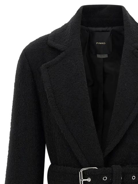 PINKO Cerfoglio bouclé belted coat - Black - zdjęcie produktu nr 2