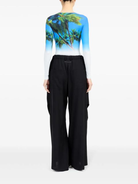 MM6 Maison Margiela single-stitch logo flared trousers - Black