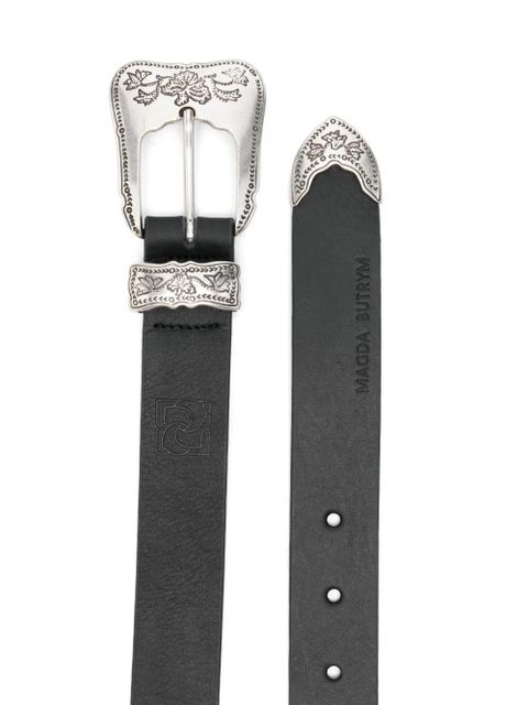 Magda Butrym floral-engraved leather belt - Black - zdjęcie produktu nr 2