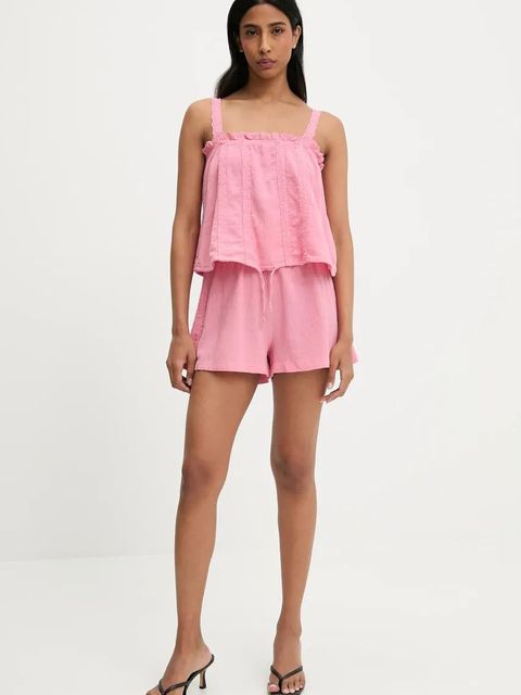 Answear.LAB bluzka i szorty bawełniane damski kolor różowy