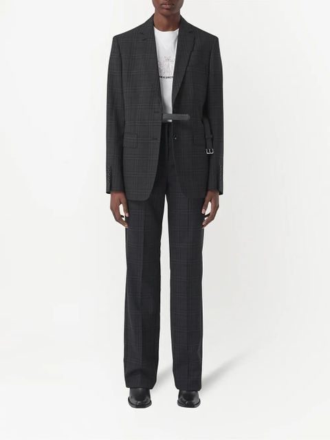 Burberry check wool tailored trousers - Black