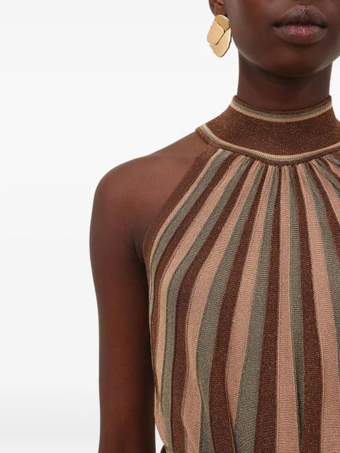 ZIMMERMANN Hypnotic metallic striped halter top - Green