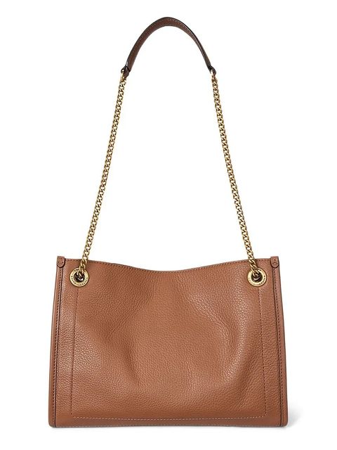 Lauren Ralph Lauren torebka skórzana kolor brązowy 431980173