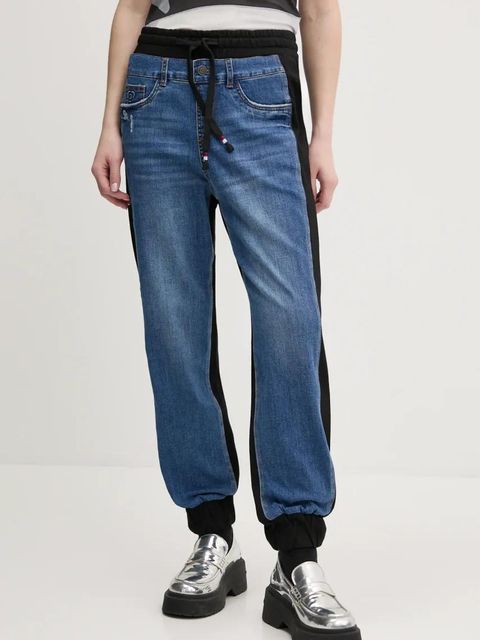 Desigual spodnie dresowe PEETERS damskie kolor niebieski gładkie 25SWDD73 - zdjęcie produktu nr 1