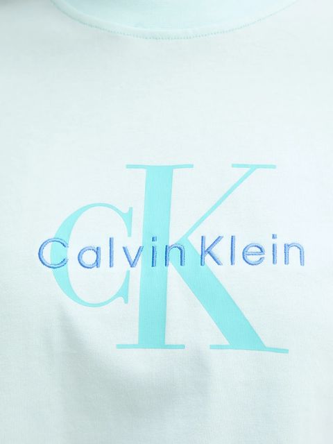 Calvin Klein Jeans t-shirt bawełniany damski kolor turkusowy LV047B865G