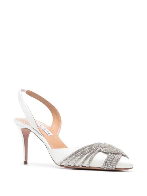 Aquazzura Gatsby 75mm slingback pumps - White - zdjęcie produktu nr 2