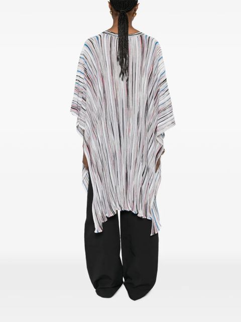 Missoni striped V-neck poncho - White