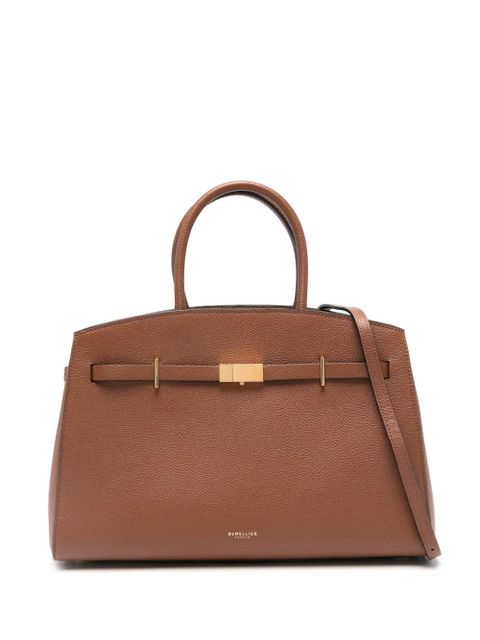 DeMellier top handle leather clutch bag - Brown - zdjęcie produktu nr 1