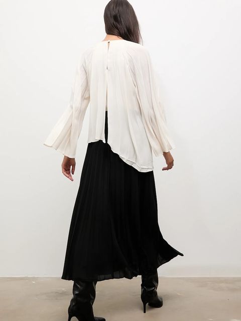 Answear.LAB sukienka kolor beżowy maxi rozkloszowana