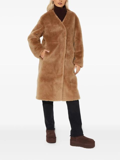 Yves Salomon pocket wool coat - Brown