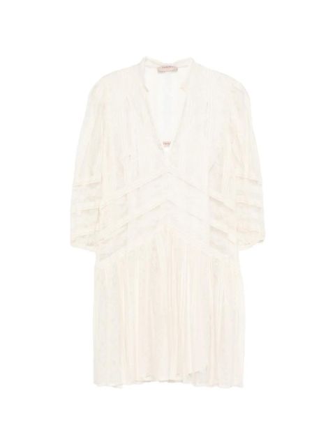 TWINSET laced V-neck mini dress - Neutrals - zdjęcie produktu nr 1