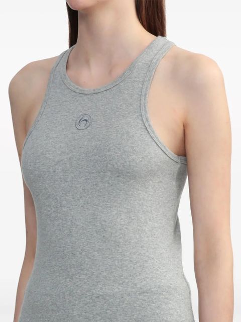Marine Serre Crescent Moon-embroidered tank top - Grey