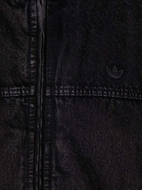 adidas Originals kurtka jeansowa damska kolor czarny przejściowa oversize IW5759