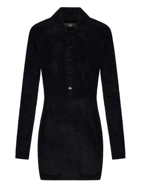AMIRI velvet long-sleeve mini dress - Black - zdjęcie produktu nr 1