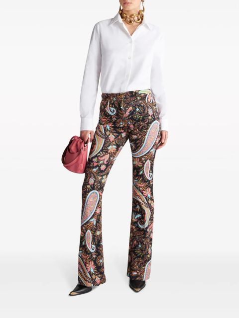 ETRO paisley-print flared trousers - Black