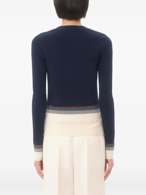 Valentino Garavani stripe-detail cardigan - Blue